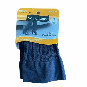 No Nonsense Fashion Cable Black Trouser Socks - Made In the USA